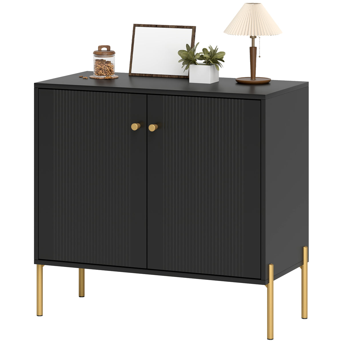 Sideboard with Fluted Doors and Adjustable Shelf – 31"W x 30"H