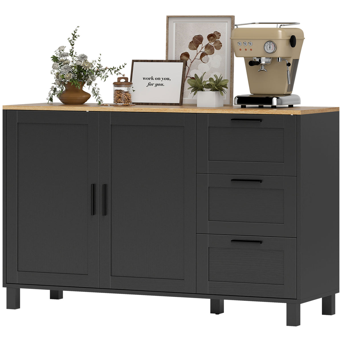 Buffet Cabinet with 3 Drawers and Soft-Close Doors – 47"W x 30"H