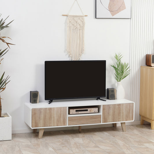HOMCOM Modern TV Stand Cabinet for 72-inch Flat Screens, Push-Open Drawer Storage