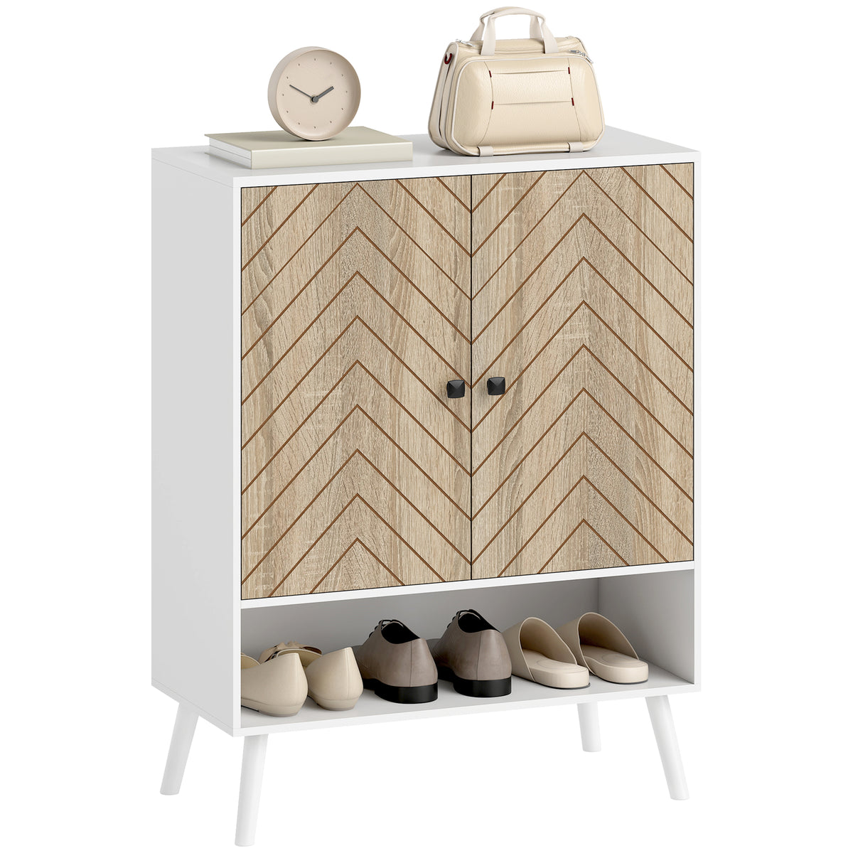 5-Tier Shoe Cabinet with Doors – 30"W x 38"H