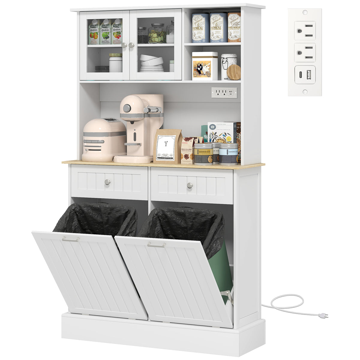 Kitchen Cabinet with Charging Station – 39"W x 68"H
