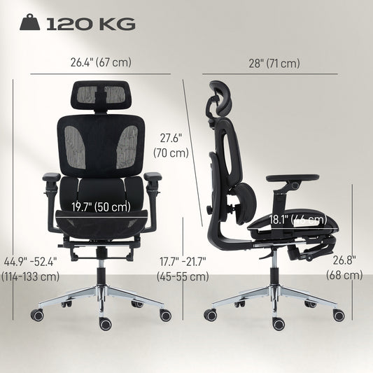 Ergonomic Office Chair, Mesh Computer Chair with High Back, Lumbar Support, Black