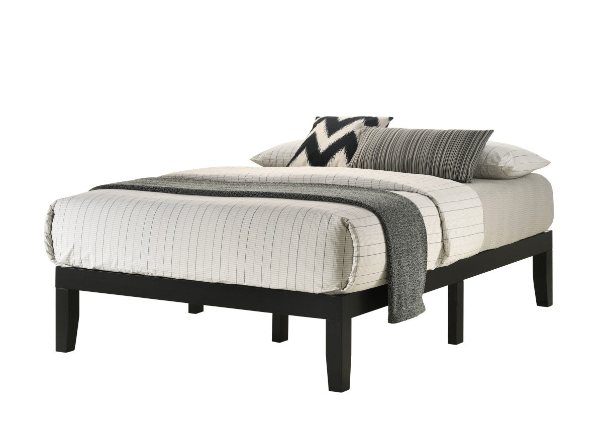 Solid Wood Platform Bed Frame – Black