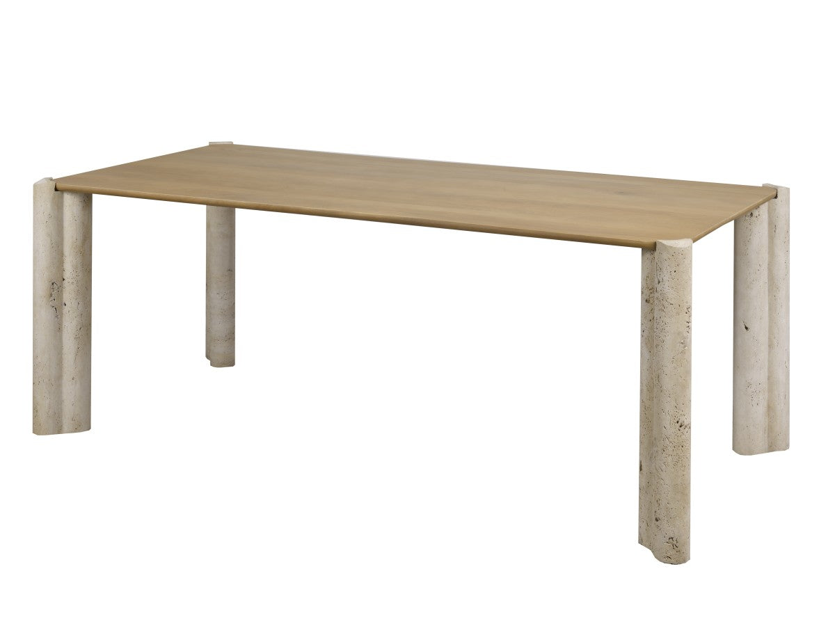 Travertine Dining Table – Oak