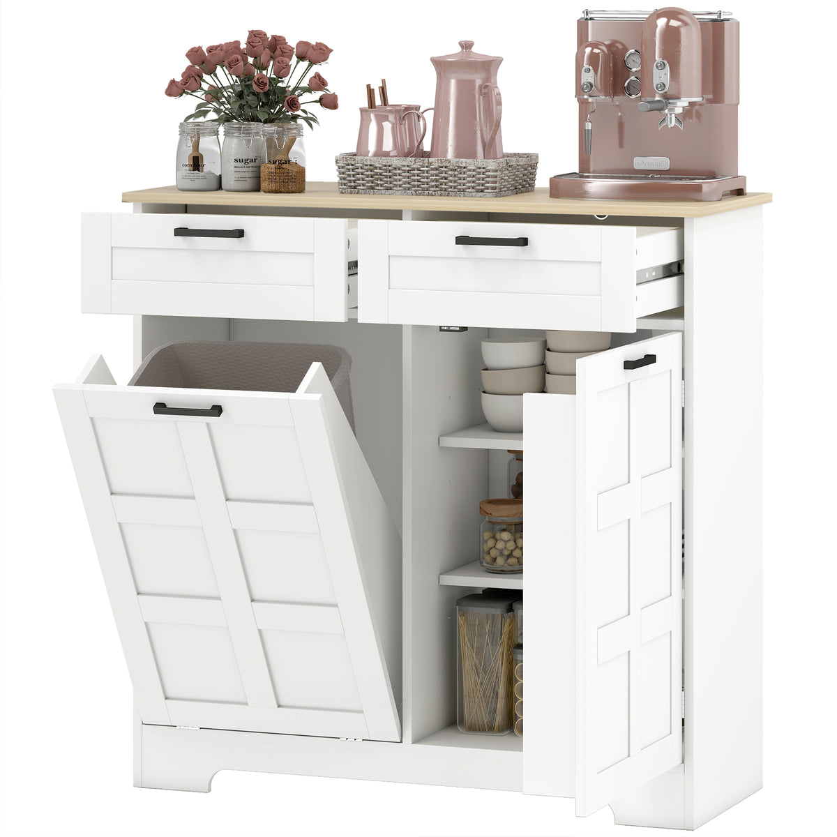 Kitchen Island with Trash Cabinet – 39"W x 36"H