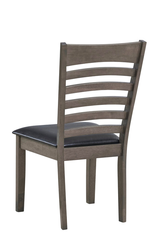 Antique Grey Ladder-Back Dining Chair – Set of 2