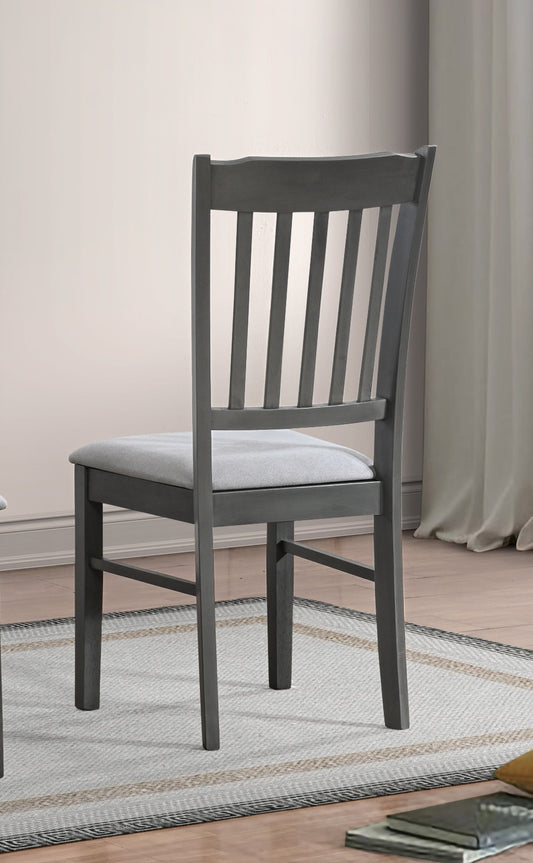 Antique Grey Upholstered Dining Chair – Set of 2