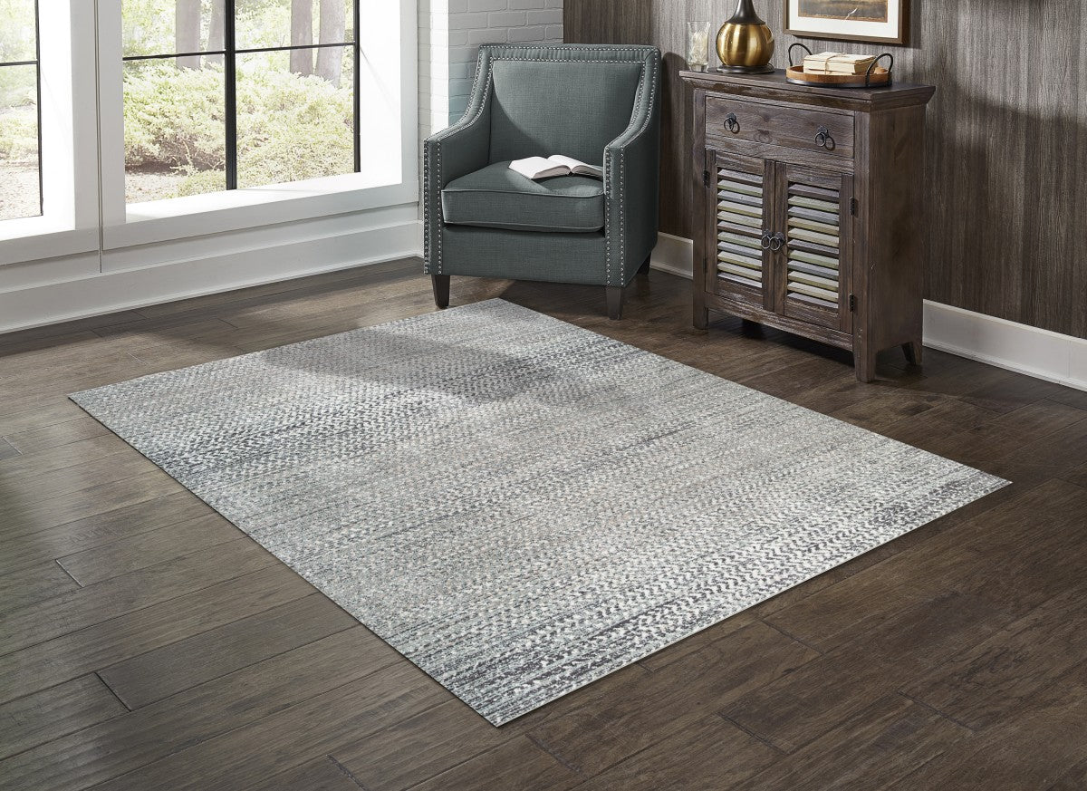 Distressed Jute Area Rug – White/Beige