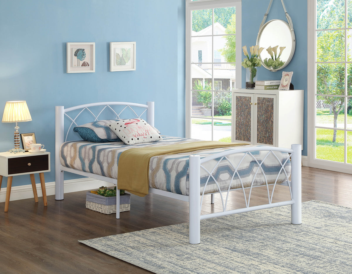 White Metal Single Bed