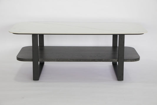Black Coffee Table with Lower Shelf