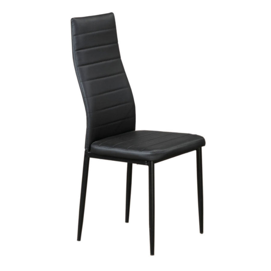 Black PU Horizontal-Stitch Dining Chair – Set of 4