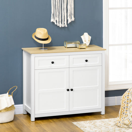 Modern Kitchen Storage Cabinet with Drawers and Adjustable Shelf – 39"W x 34"H