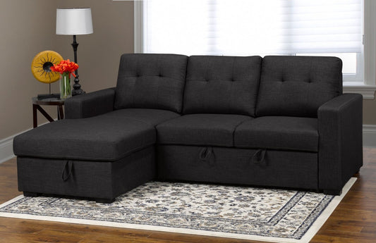 Button-Tufted Sleeper Sofa Bed – Grey