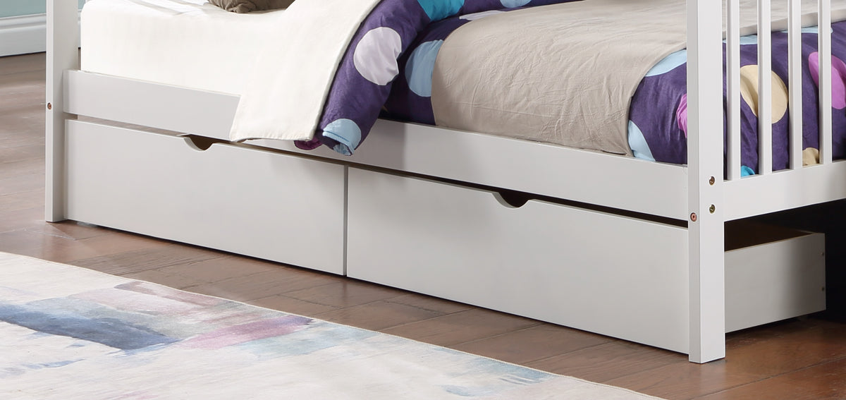 Tall Mission Single/Double Bunk Bed – White