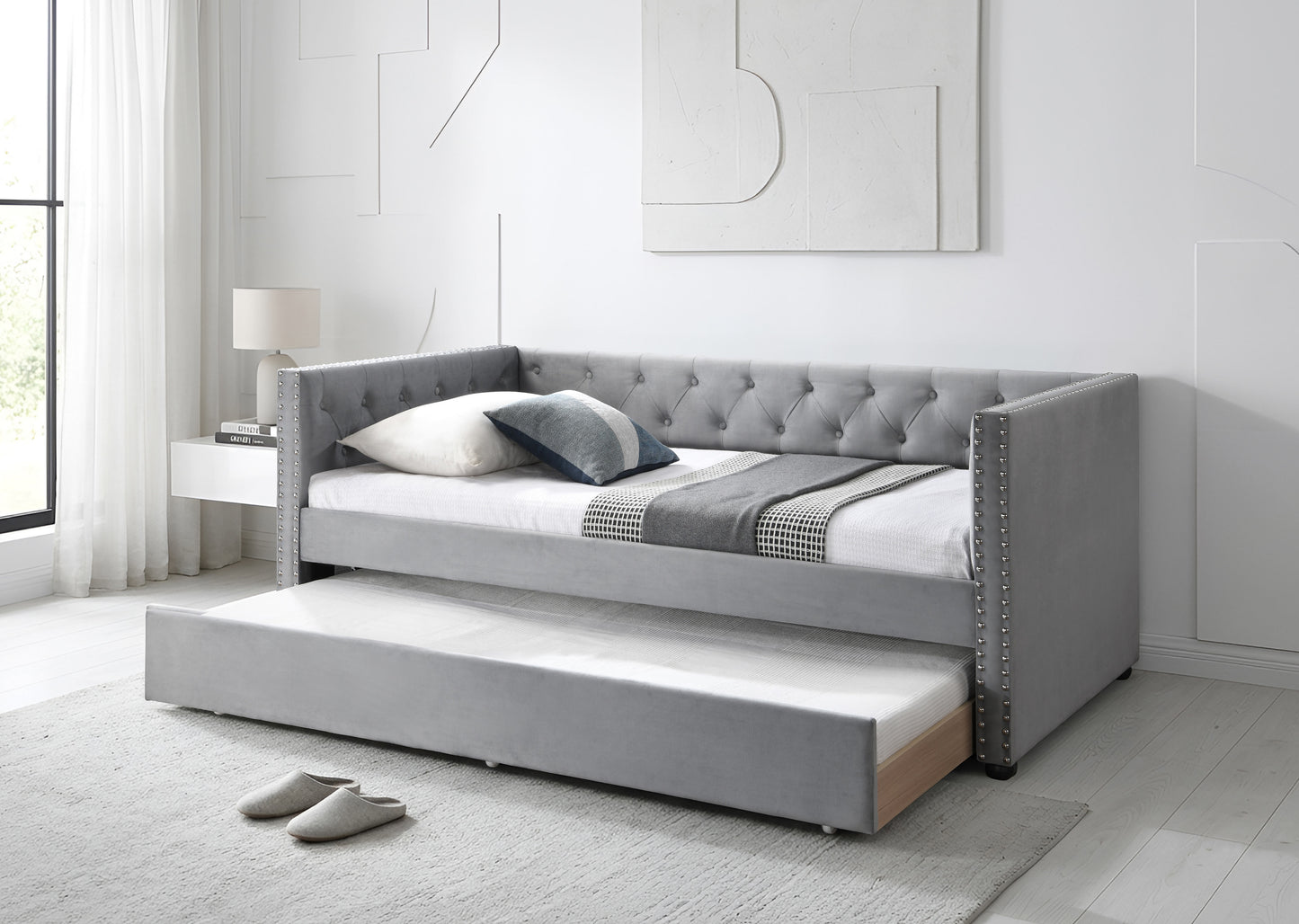 IF-309 Upholstered Daybed With Pull-Out Trundle