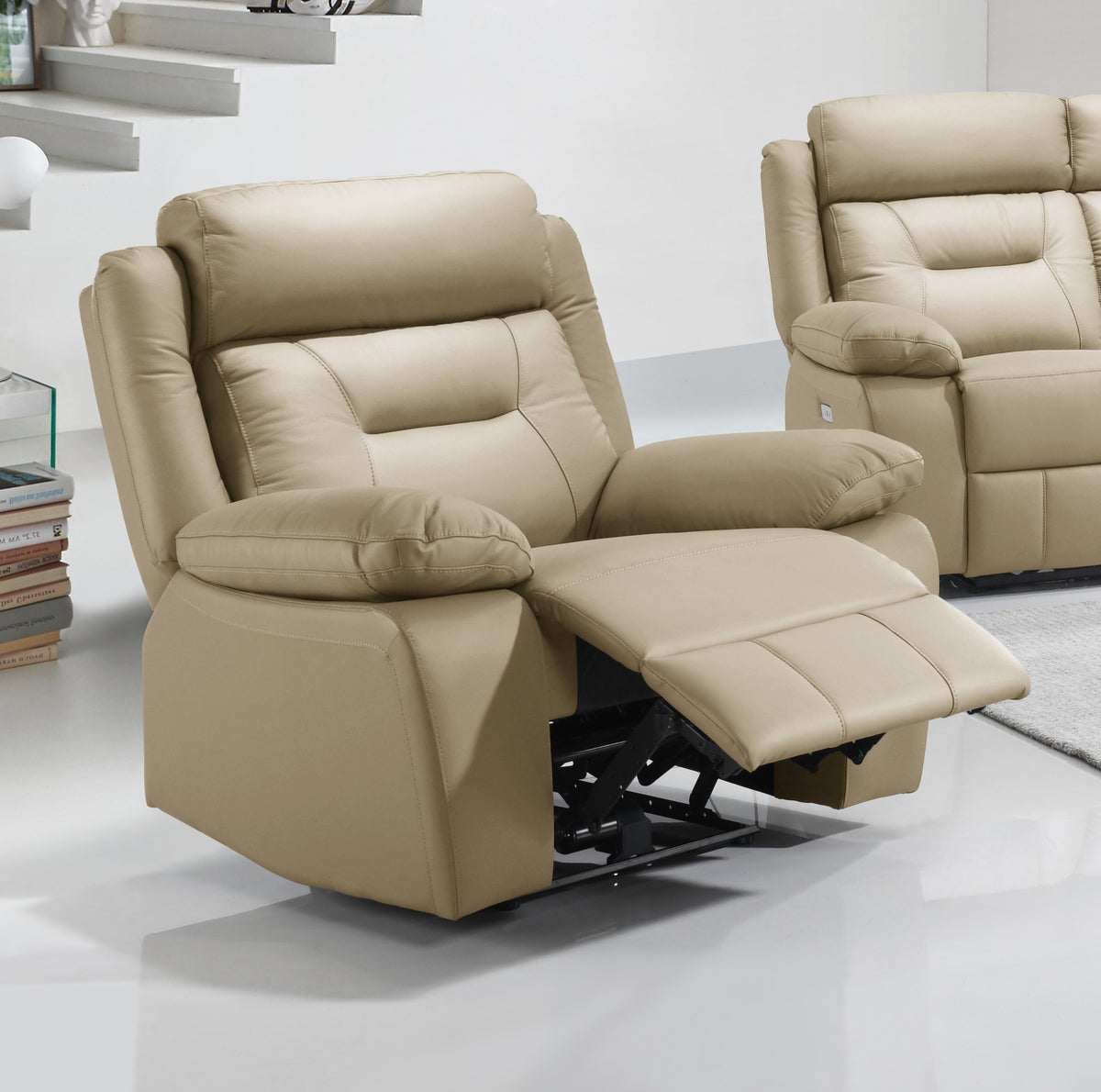 Power Reclining 3-Piece Living Room Set – Genuine Leather Match
