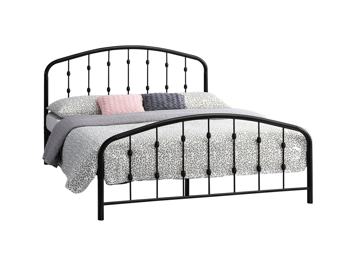 Black Steel Platform Bed with Under-Bed Storage