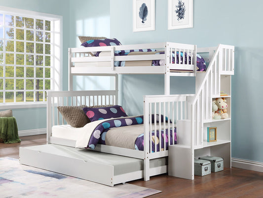 B-1852 Single Double Bunk Bed Mission Style Solid Wood