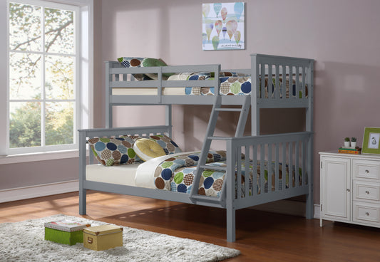 Mission-Style Single/Double Bunk Bed – Grey