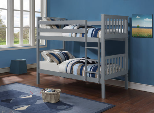 Mission-Style Single/Single Bunk Bed – Grey
