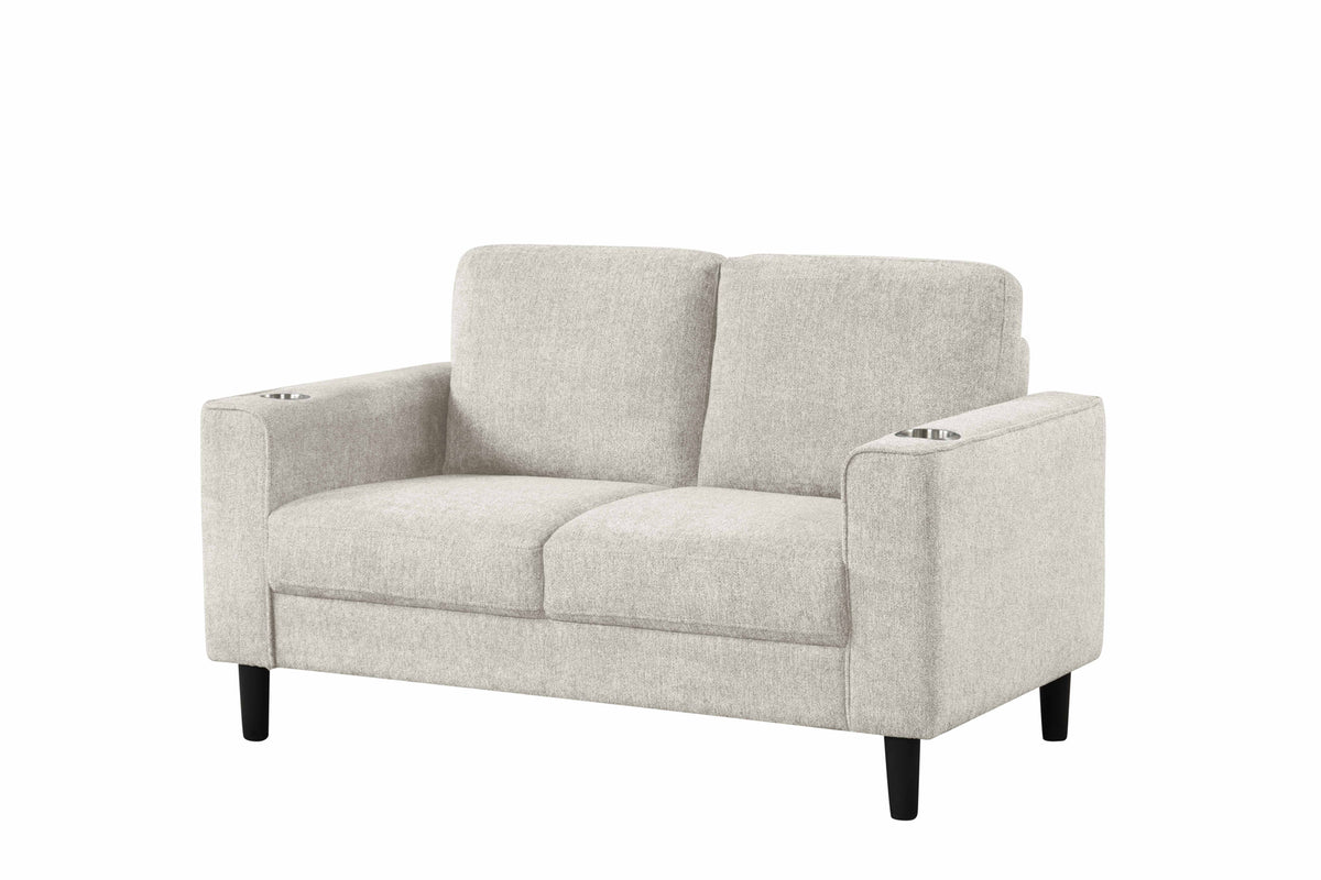 Contemporary 3-Piece Sofa Set with Cup Holders