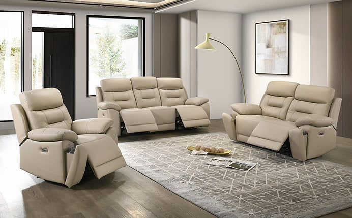 Power Reclining 3-Piece Living Room Set Chocolate Leather