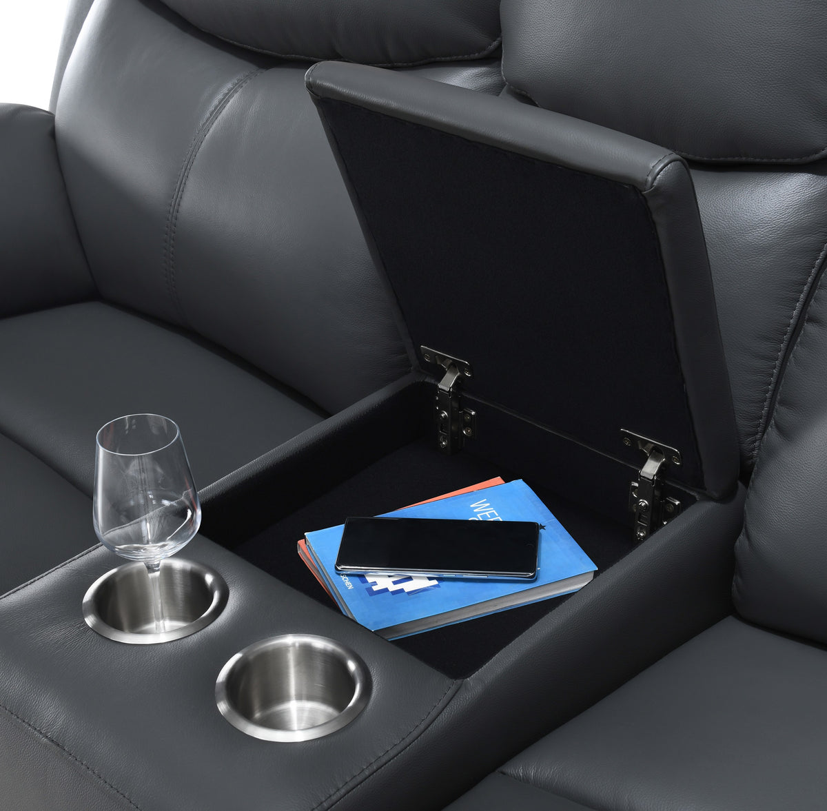 Power Reclining 3-Piece Living Room Set Black Leather