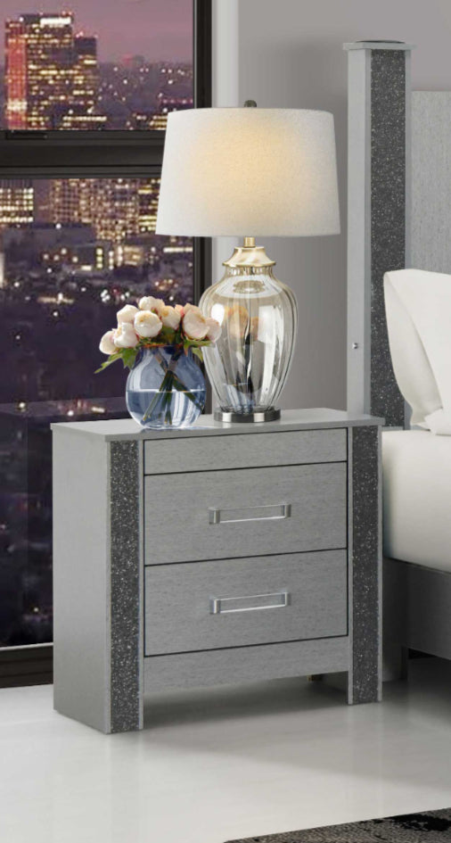 Logan Nightstand – Silver