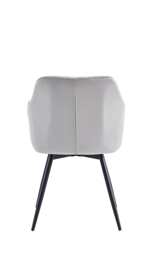 Channel-Stitch Velvet Dining Armchair – Set of 2