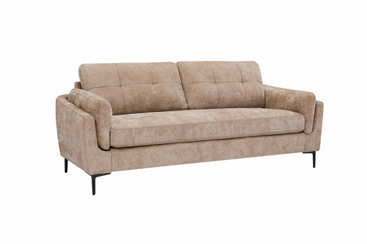 Channel-Tufted Contemporary 3-Piece Sofa Set – Taupe