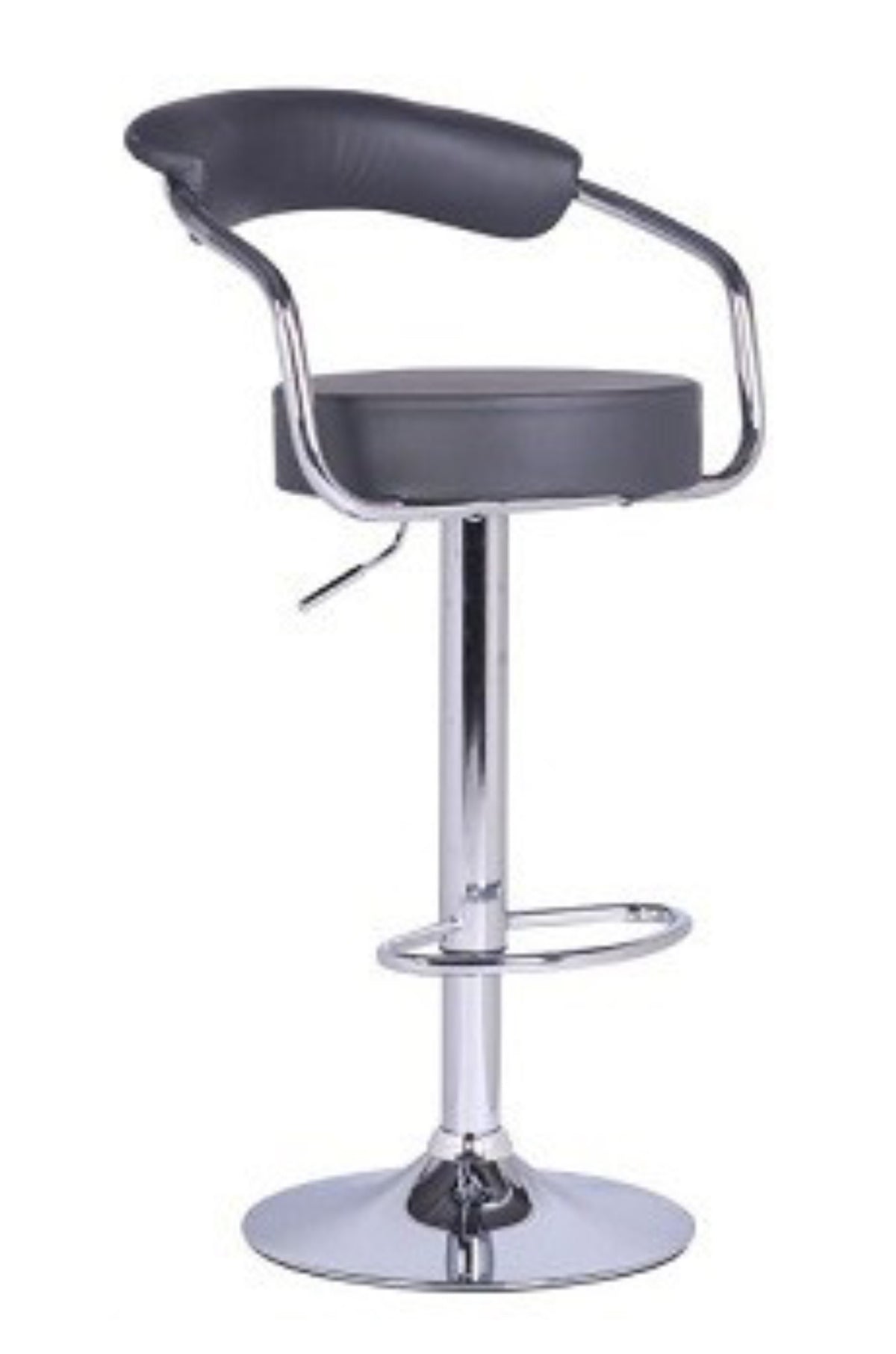 Curved-Back Swivel Bar Stool – Chrome – Set of 2