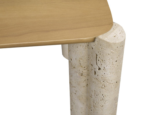 Travertine Dining Table – Oak