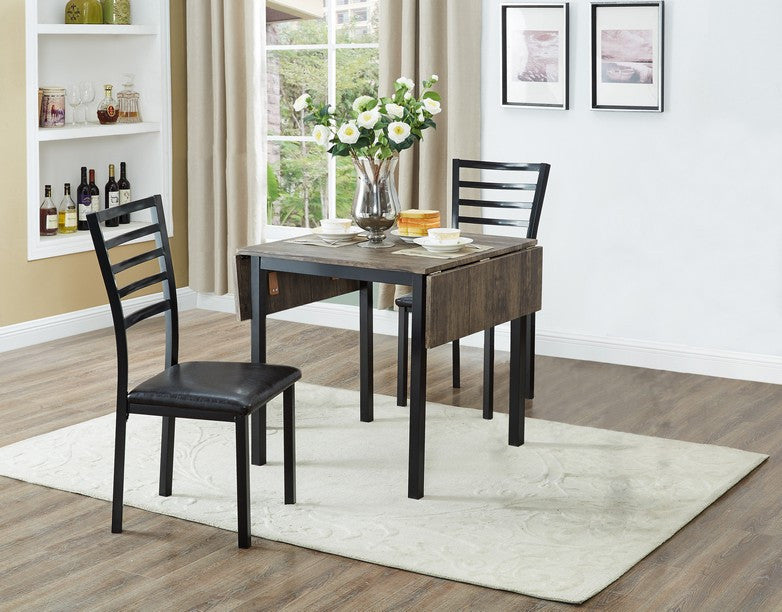 Distressed Wood Drop-Leaf Dinette Set