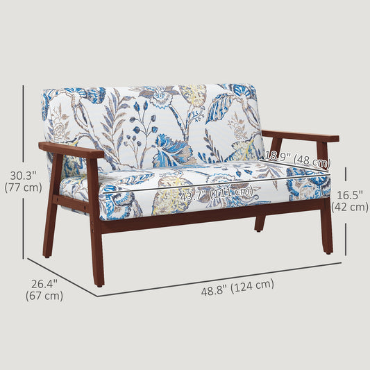 Compact Linen Loveseat – Multicolour