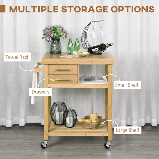 Rolling Utility Cart with Wheels – 29"W x 37"H