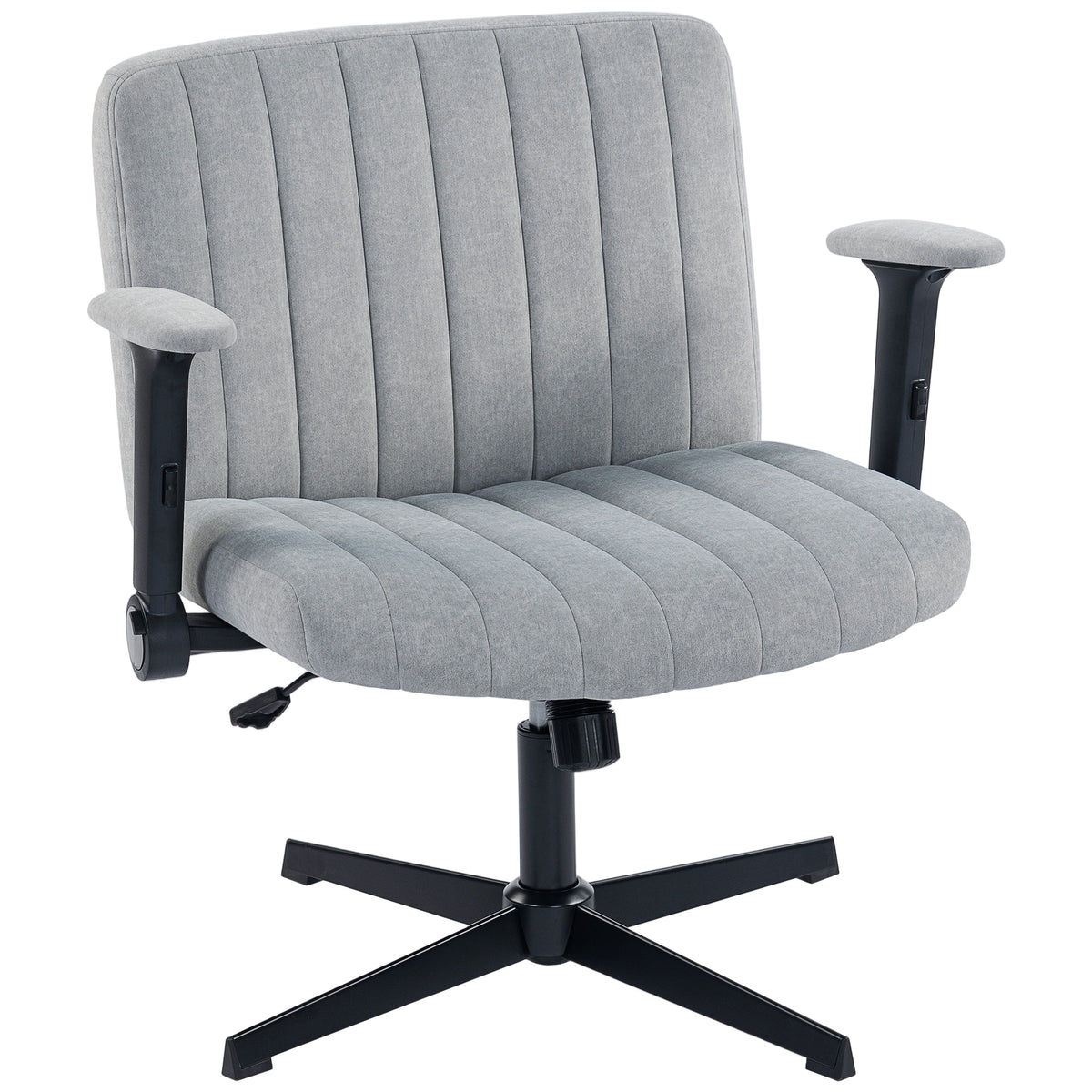 Criss Cross Chair with Flip-up Armrests, Wide Office Chair with Adjustable Height, Grey