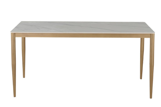 Ceramic Dining Table – White/Gold