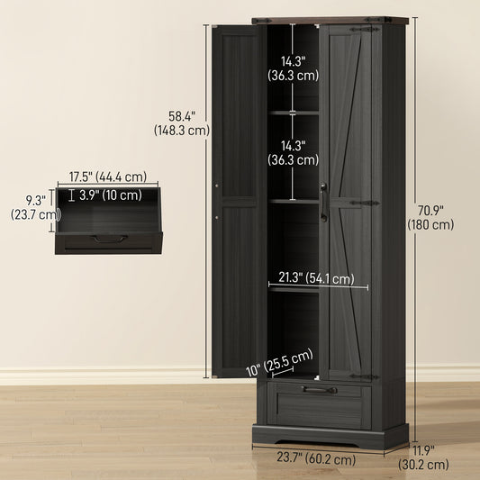 Kitchen Storage Cabinet with Adjustable Shelves – 24"W x 71"H
