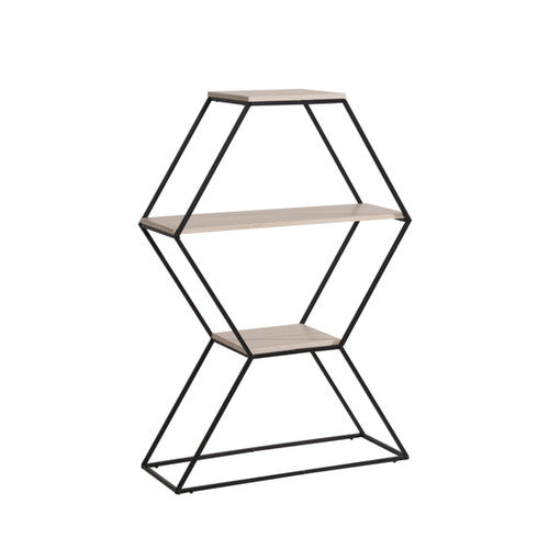 IF-3250 Geometric Display Shelf Black Powder-Coated Steel