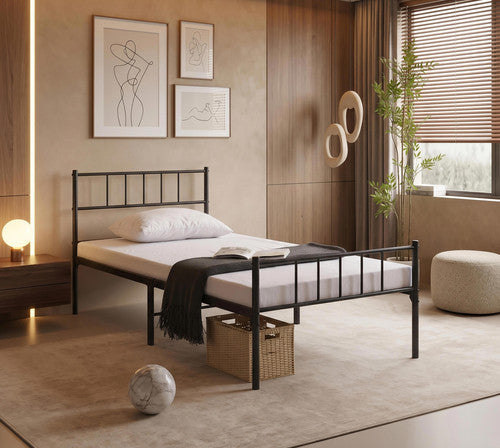 IF-158 Black Steel Bed Frame Single 39"