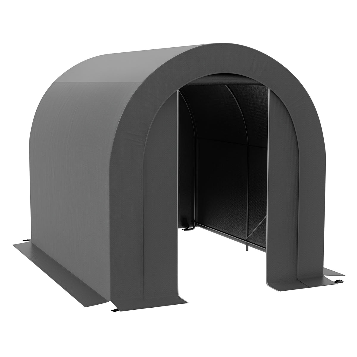 6' x 8' Outdoor Storage Shed, Heavy Duty Galvanized Steel Portable Shed for Bike, Motorcycle, Garden Tools