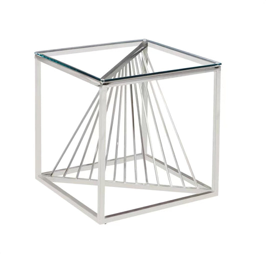 Glass Coffee Table with Sunburst Base