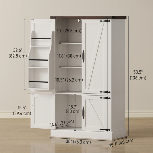 Kitchen Storage Cabinet with Adjustable Shelves – 30"W x 54"H