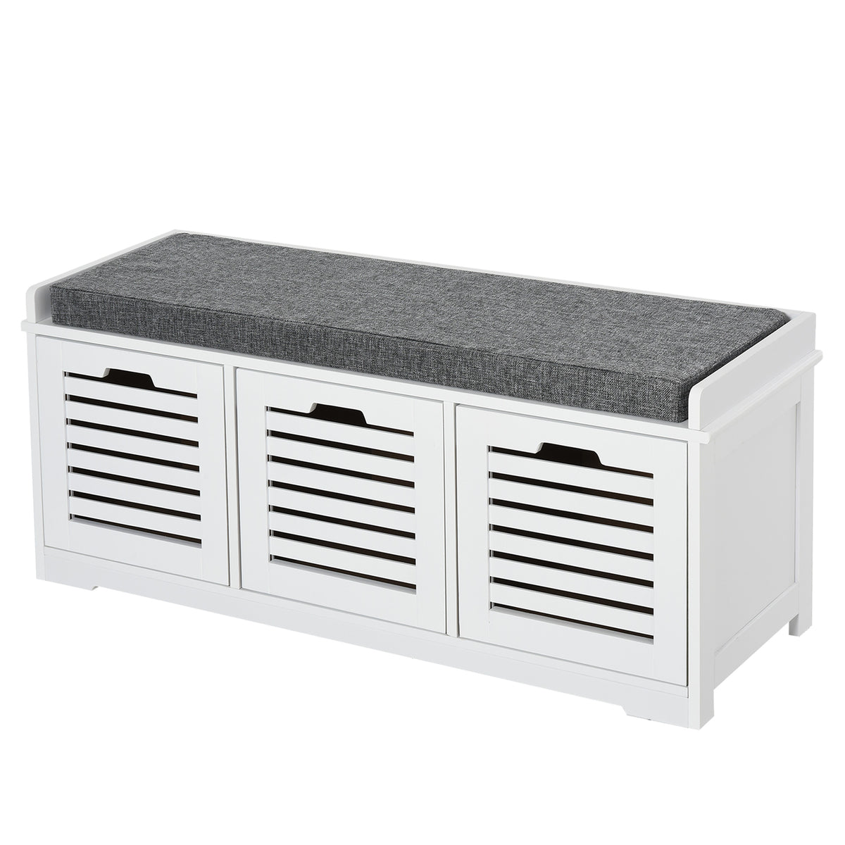 Upholstered Shoe Storage Bench with Padded Cushion – 43"W x 17"H