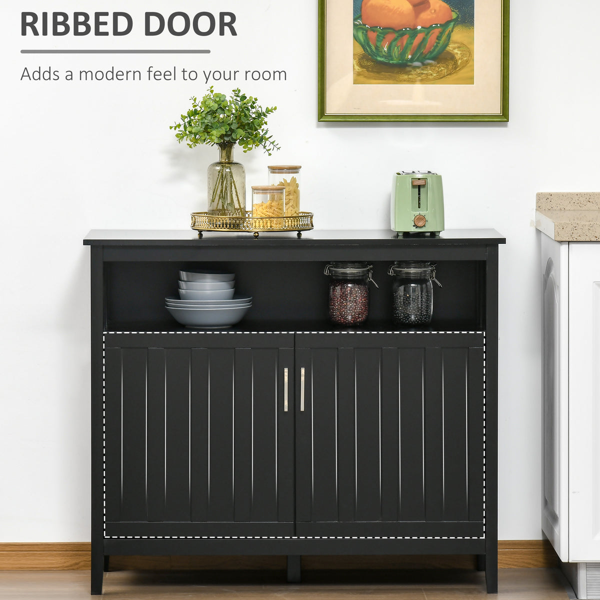 Sideboard Buffet Server with 2 Doors and Adjustable Shelves – 42"W x 36"H