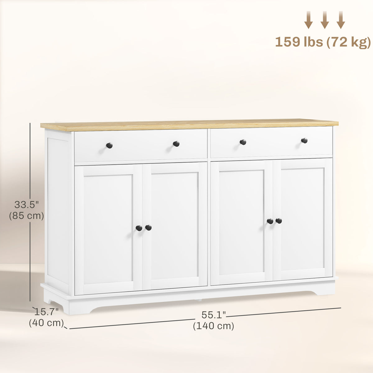 Buffet Cabinet with Storage Drawers – 55"W x 34"H