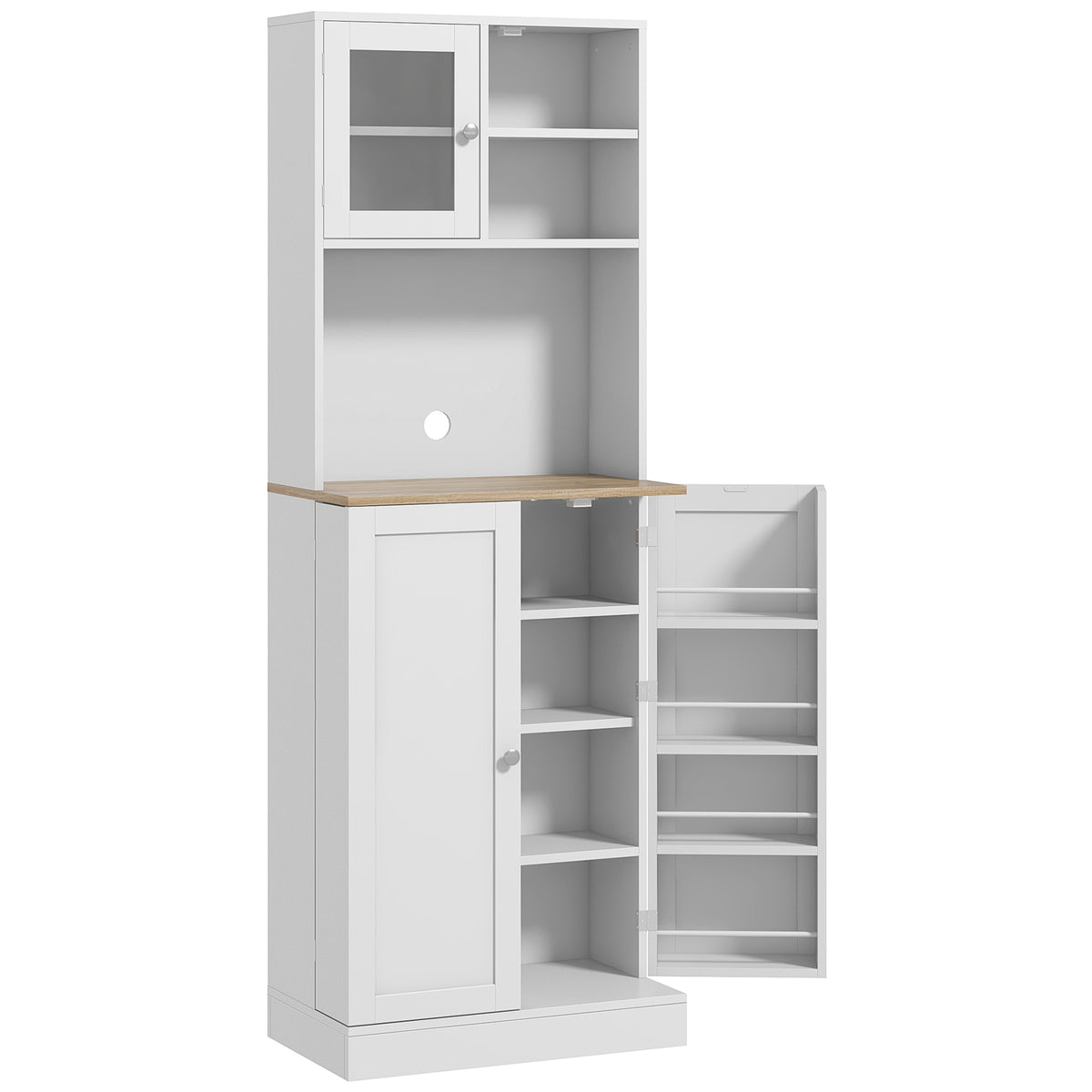Tall Kitchen Pantry Cabinet with Adjustable Shelves – 24"W x 67"H