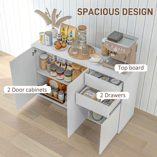 Modern Coffee Bar with Push-Open Design and 2 Drawers – 46"W x 29"H