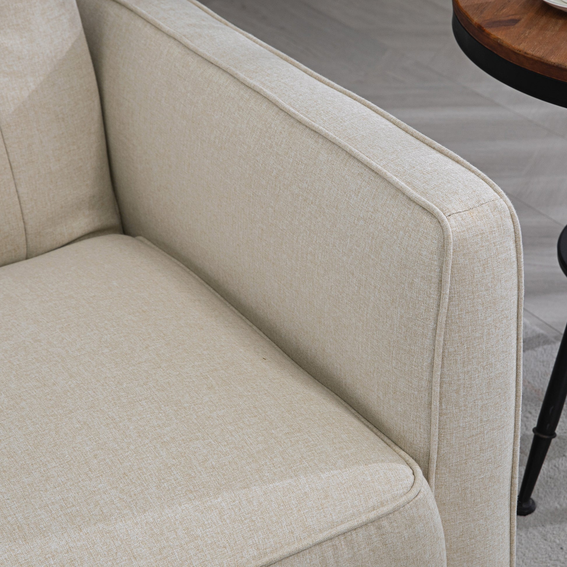 HOMCOM Button Tufted Fabric Pull Out Sofa Bed with Adjustable Back