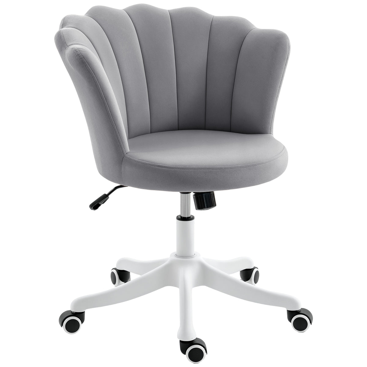 Office Chair, Armless Swivel Desk Chair with Adjustable Height, Backrest, Grey